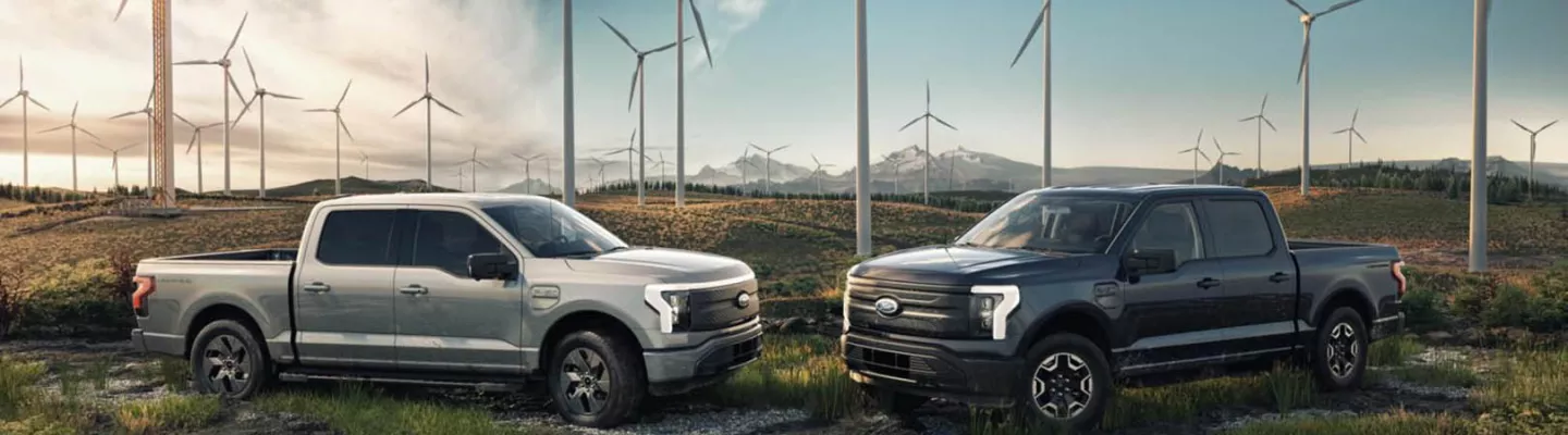 Two Ford EV trucks