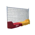 Fotawall with a sturdy base and high-visibility mesh, ideal for crowd control and construction sites.