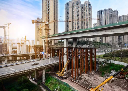 road construction in city