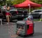 Red and black HONDA 3,000-3,400 W Portable Generator, Gas