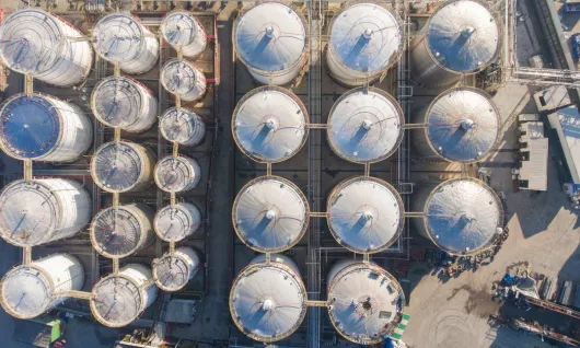 birds eye view of industrial site