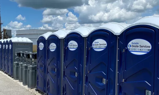 Row of porta potties
