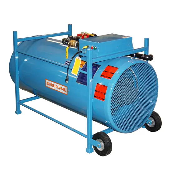 Blue SUREFLAME Direct Heater, 1,500,000 BTU, Propane/Natural Gas Dual Fuel