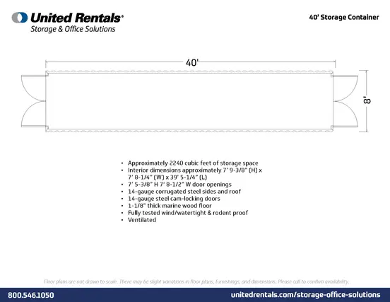 Storage Container Plan GENERIC 40 ft. by 8 ft. by 8.5 ft. Storage Container, Double Doors