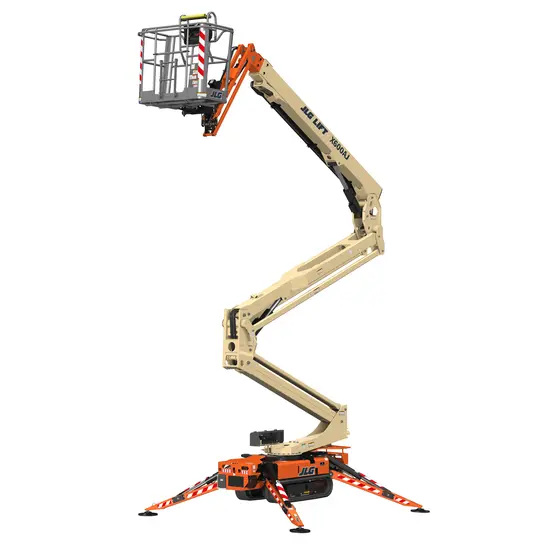 Beige and orange JLG Boom