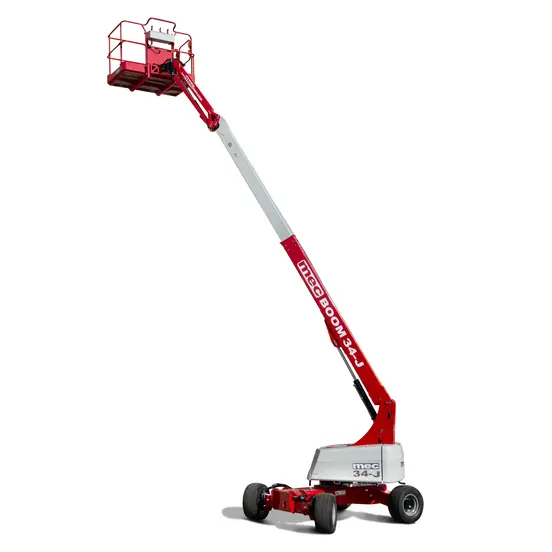 Red MEC telescopic boom lift