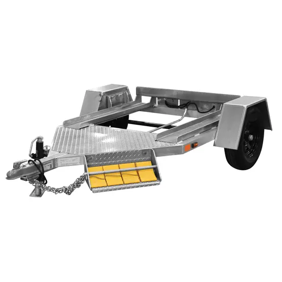 Gray Satellite Trailer for Single Trailer-Mounted Porta Potty